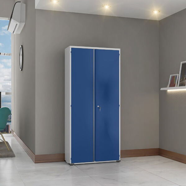 armário de aço escritório organizador multiuso fechadura resistente montável perfeito ambiente lindo azul