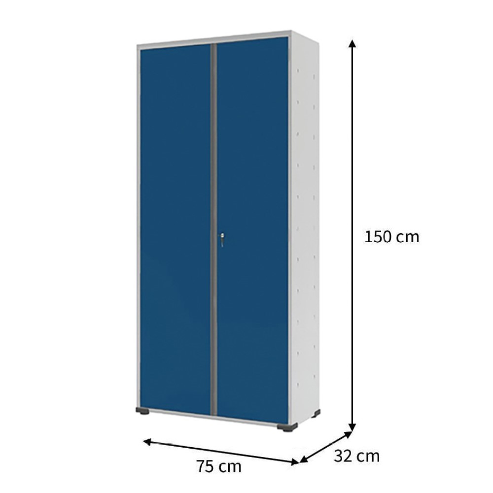 armário de aço escritório organizador multiuso fechadura resistente montável perfeito ambiente lindo 150 altura 3 prateleiras azul