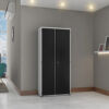 armário de aço escritório organizador multiuso fechadura resistente montável perfeito ambiente lindo 150 altura 3 prateleiras preto