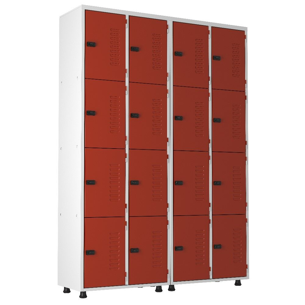 roupeiro de aço 16 portas organizador vestiário guarda volumes academia guardador cadeado pitao vermelho roupeiro de aço 16 portas organizador vestiário guarda volumes academia guardador cadeado pitao vermelho